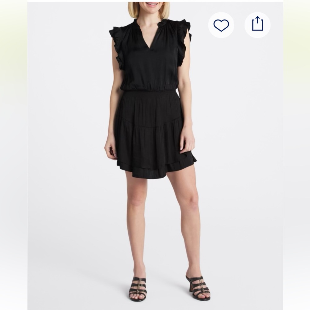 Steve Madden Elegant Black Ruffle Dress NWOT